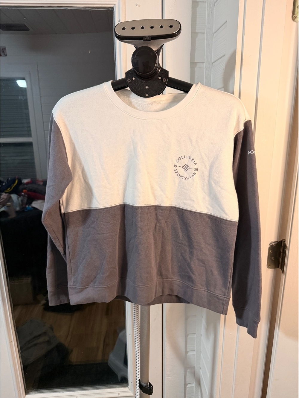 Columbia Sportswear Colorblock Long Sleeve Top White Gray